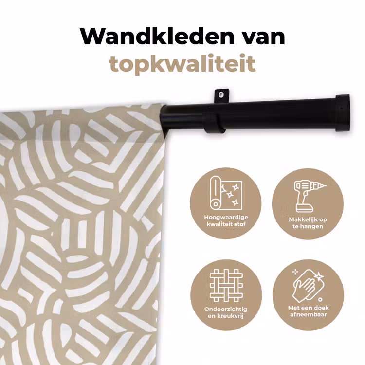 Abstract - Modern - Beige Wandkleed katoen klein 269 -sfeer2