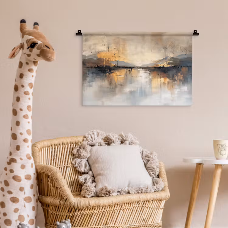 Abstract - Modern - Beige - Aesthetic - Goud Wandkleed katoen klein -wsfeer5_kind