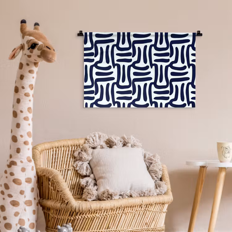 Abstract - Modern - Blauw Wandkleed katoen klein 269 -wsfeer5_kind