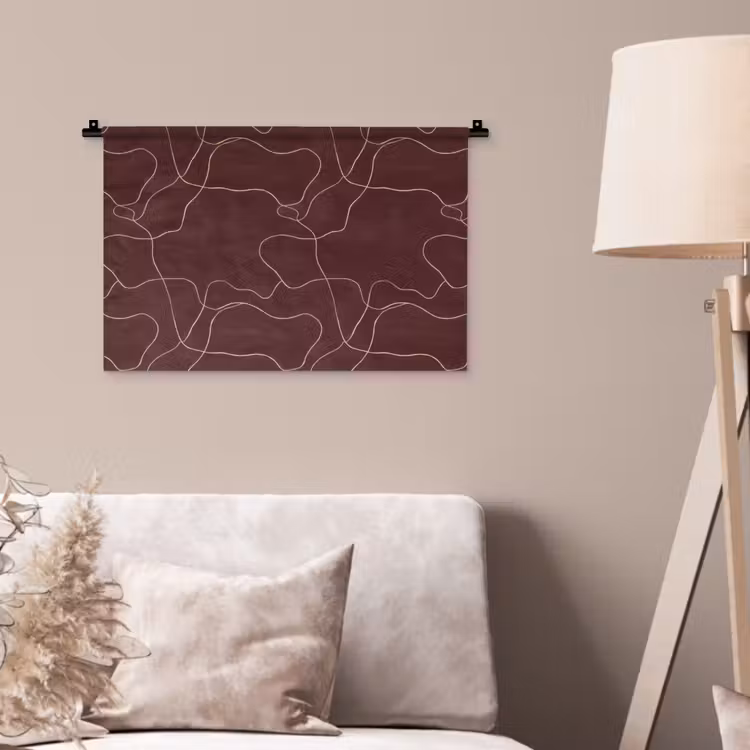 Abstract - Modern - Bruin Wandkleed katoen klein 269 -sfeer4