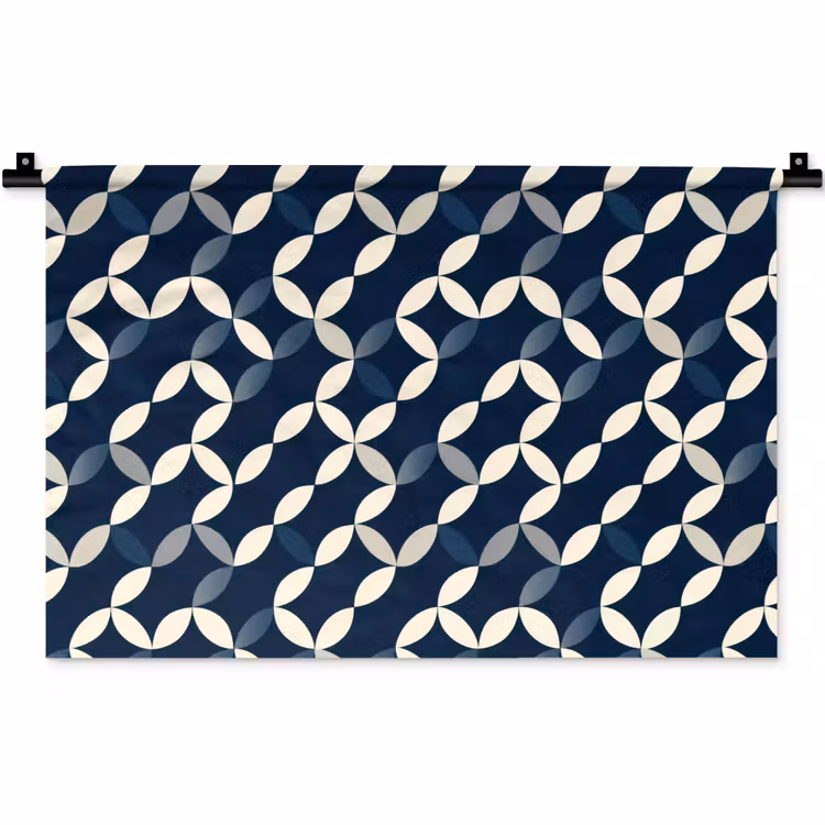 Abstract - Patroon - Blauw Wandkleed katoen klein 269 -zz3d