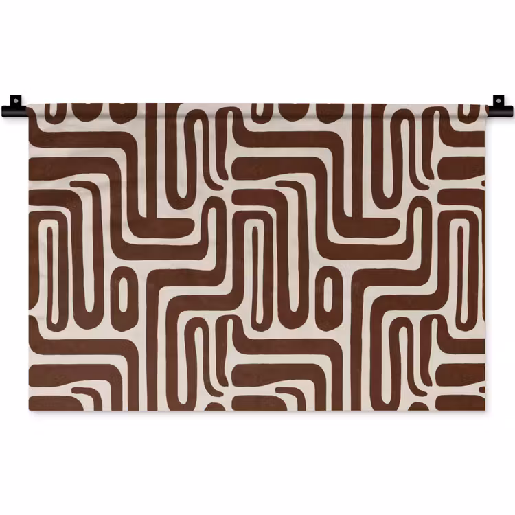 Abstract - Patroon - Bruin Wandkleed katoen klein 269 -zz3d
