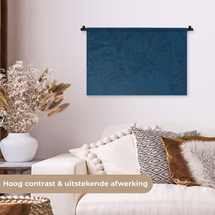 Abstract - Patroon - Donkerblauw - Elegant Wandkleed katoen klein 269 -sfeer1