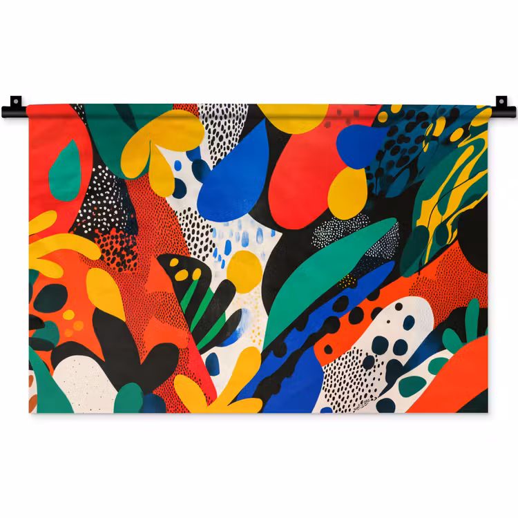 Abstract - Planten - Vormen - Kleurrijk Wandkleed katoen klein -zz3d