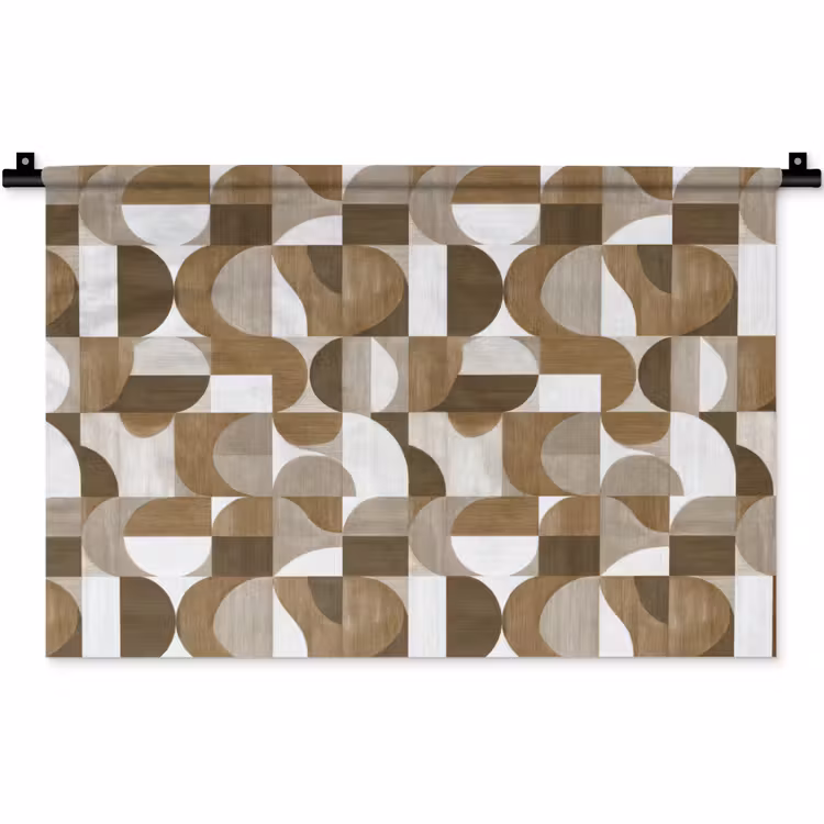 Abstract - Retro - Bruin Wandkleed katoen klein 269 -zz3d