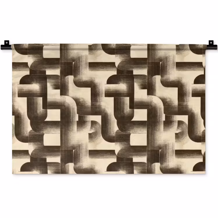 Abstract - Retro - Zwart Wandkleed katoen klein 269 -zz3d