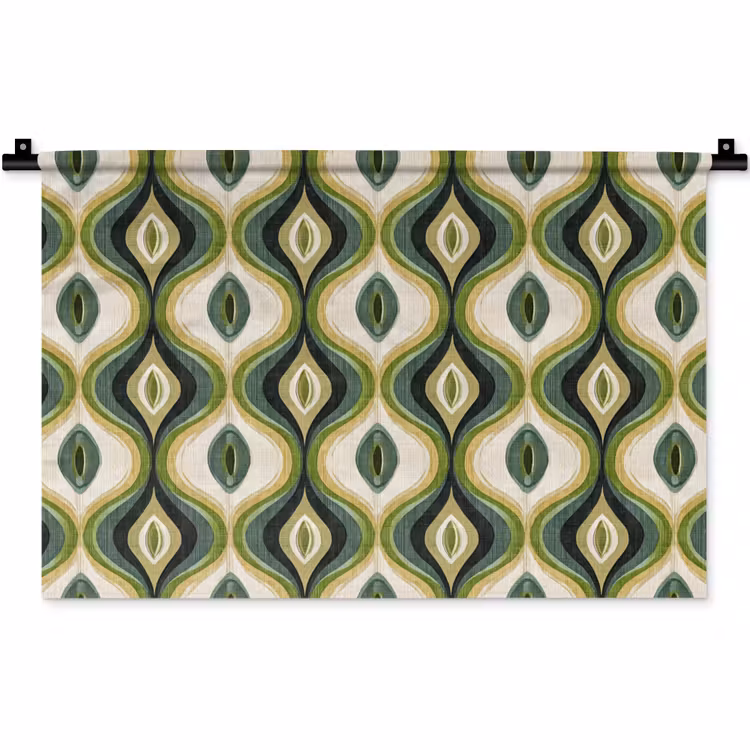Abstract - Ritmisch - Groen Wandkleed katoen klein 269 -zz3d