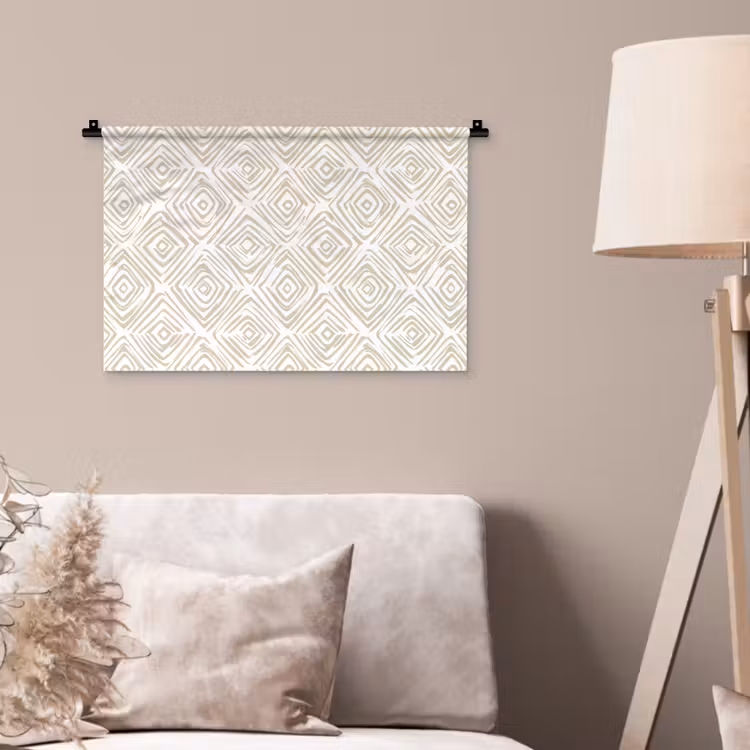 Abstract - Ruit - Beige Wandkleed katoen klein 269 -sfeer4