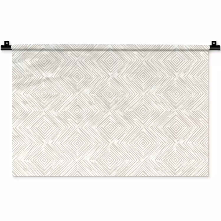 Abstract - Ruiten - Beige Wandkleed katoen klein 269 -zz3d