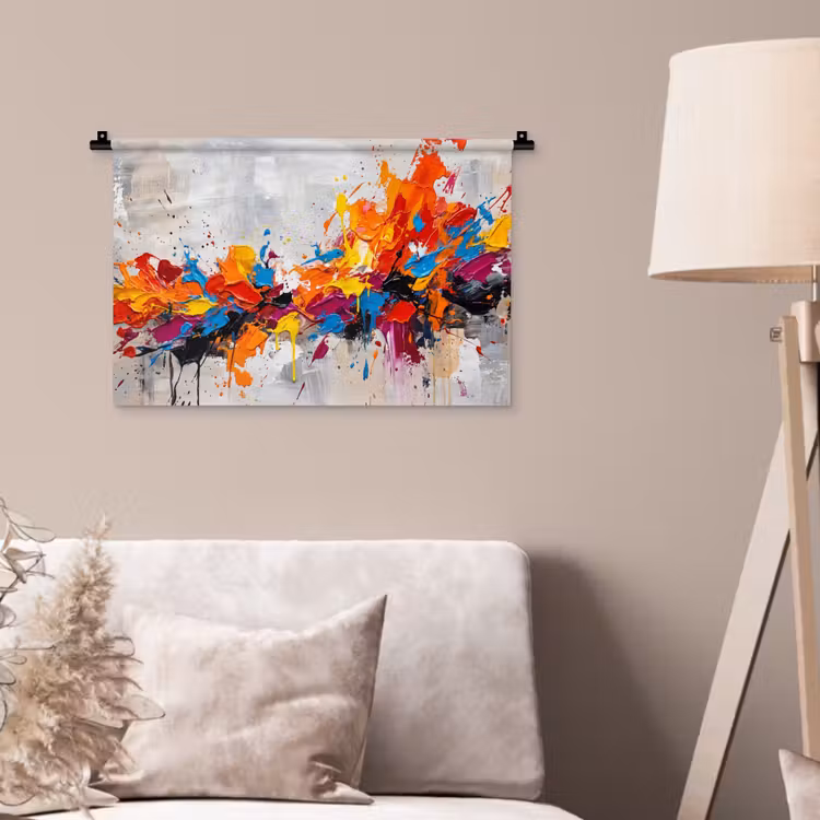 Abstract - Schilderij - Kleurrijk - Dynamisch Wandkleed katoen klein -sfeer4