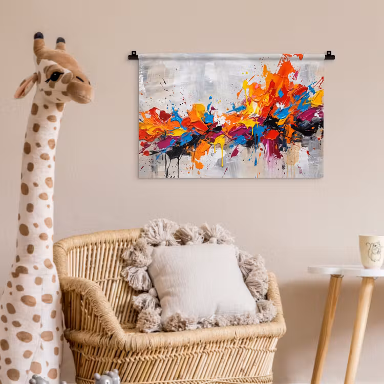 Abstract - Schilderij - Kleurrijk - Dynamisch Wandkleed katoen klein -wsfeer5_kind