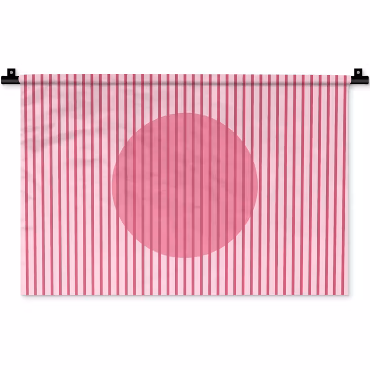 Abstract - Strepen - Ovaal - Roze - Modern Wandkleed katoen klein -zz3d
