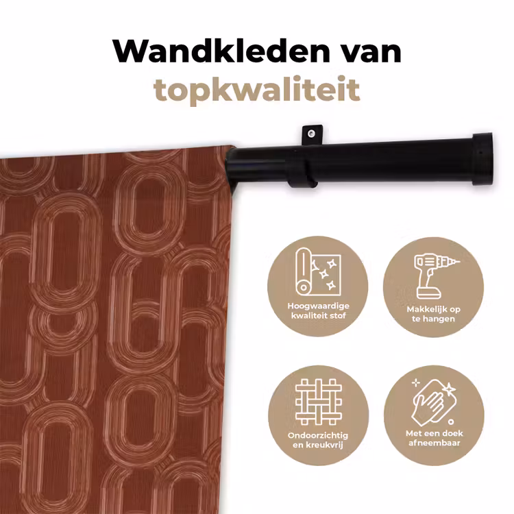 Abstract - Textuur - Bruin Wandkleed katoen klein 269 -sfeer2