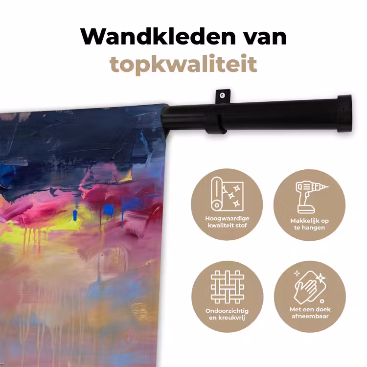 Abstract - Textuur - Kleuren - Modern - Roze Wandkleed katoen klein -sfeer2