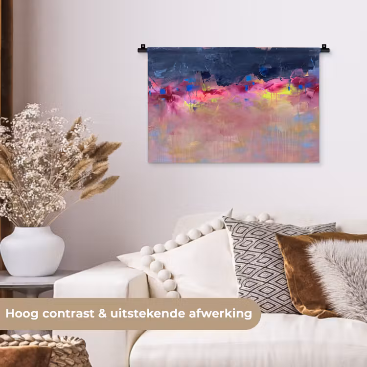 Abstract - Textuur - Kleuren - Modern - Roze Wandkleed katoen klein -sfeer1