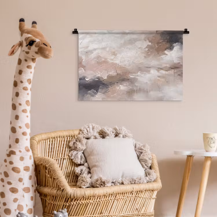 Abstract - Textuur - Kunst - Modern - Beige Wandkleed katoen klein -wsfeer5_kind
