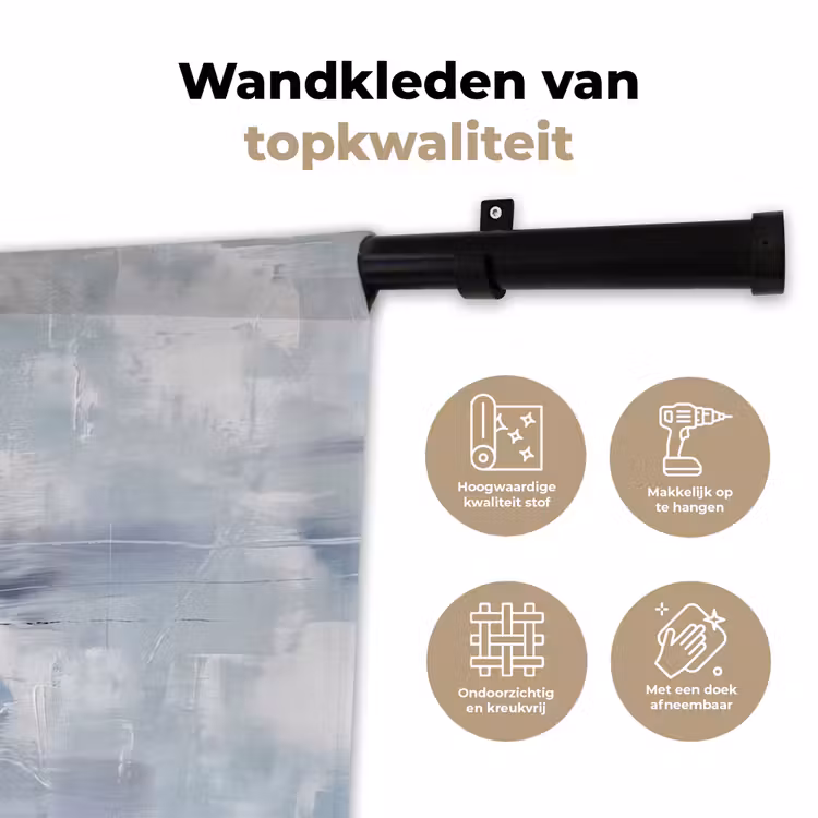 Abstract - Textuur - Kunst - Modern - Blauw Wandkleed katoen klein -sfeer2