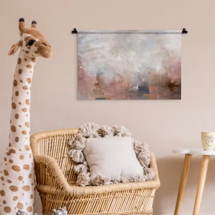 Abstract - Vloeiend - Kunst - Modern - Beige Wandkleed katoen klein -wsfeer5_kind