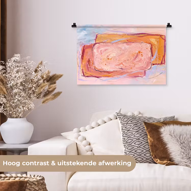 Abstract - Vormen - Modern - Roze Wandkleed katoen klein -sfeer1