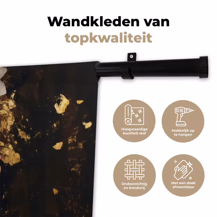 Abstract - Vrouw - Bloemen - Wit Wandkleed katoen klein -sfeer2
