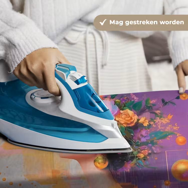 Abstract - Vrouw - Bloemenkroon - Goud Wandkleed katoen klein -sfeer9
