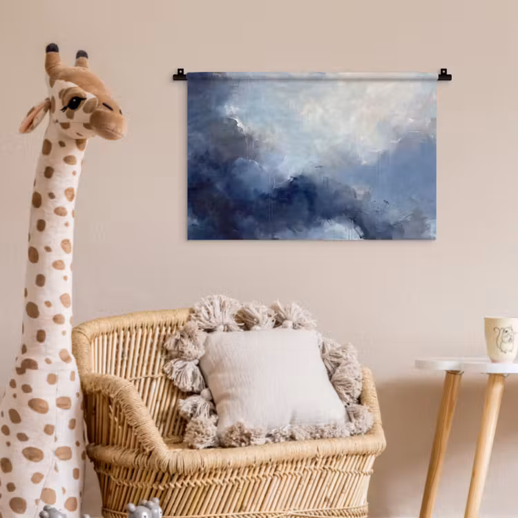 Abstract - Wolken - Modern - Blauw - Kunst Wandkleed katoen klein -wsfeer5_kind
