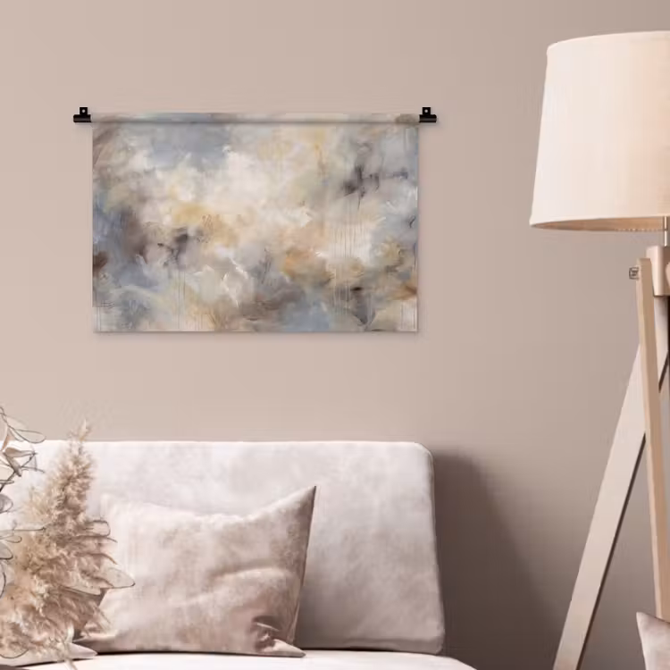 Abstract - Wolken - Sfeervol - Beige - Grijs Wandkleed katoen klein -sfeer4