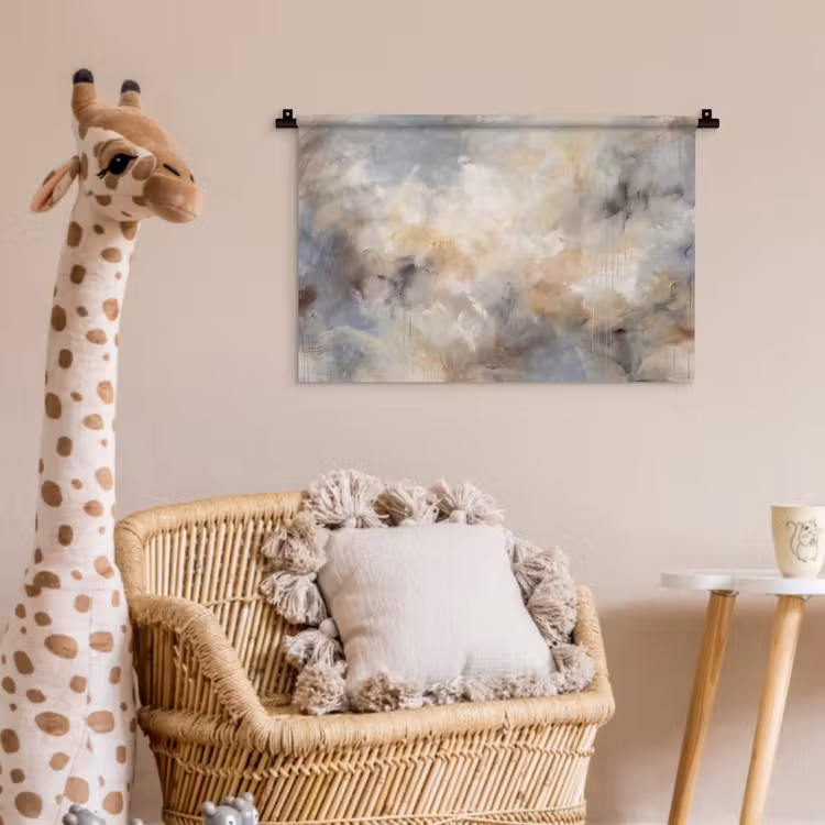 Abstract - Wolken - Sfeervol - Beige - Grijs Wandkleed katoen klein -wsfeer5_kind