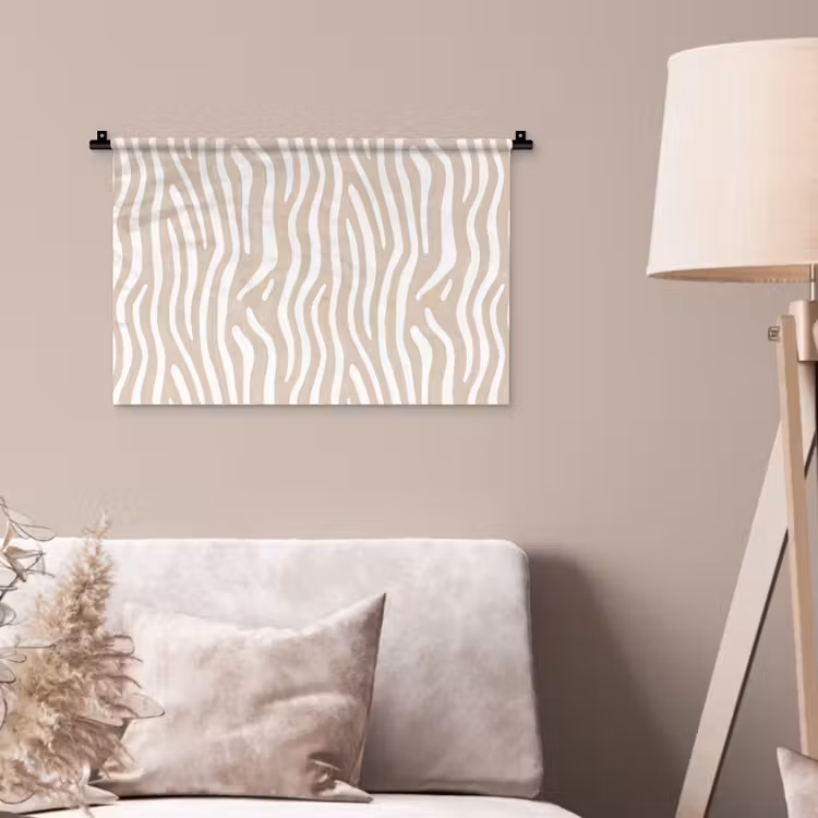 Abstract - Zebra - Beige Wandkleed katoen klein 269 -sfeer4