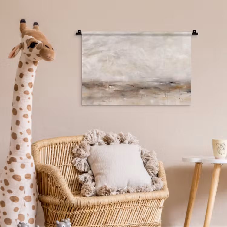 Abstrakt - Landschap - Modern - Beige - Kunst Wandkleed katoen klein -wsfeer5_kind