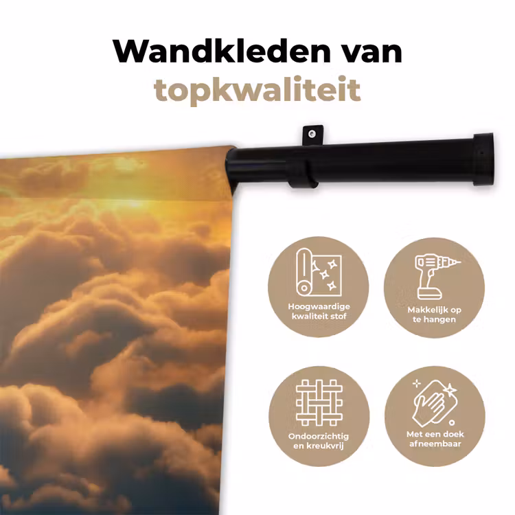 Adelaar - Wolken - Zon Wandkleed katoen klein -sfeer2