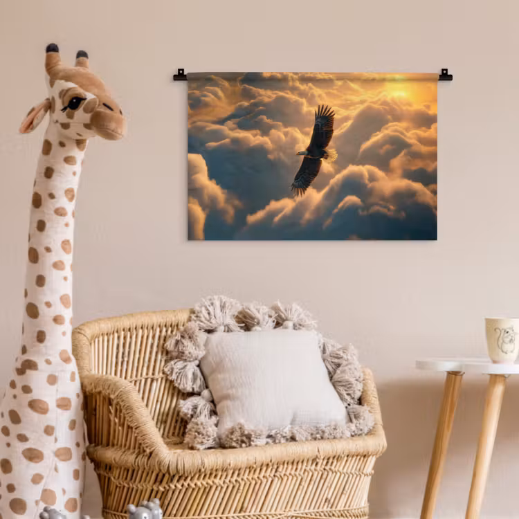 Adelaar - Wolken - Zon Wandkleed katoen klein -wsfeer5_kind