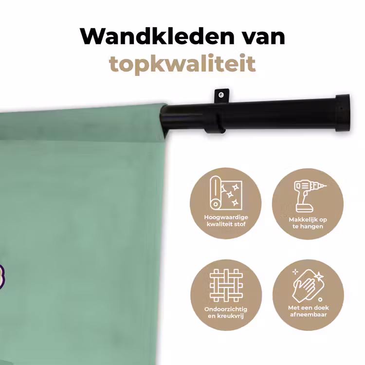 Alpaca - Groen - Bloemendiadeem Wandkleed katoen klein -sfeer2