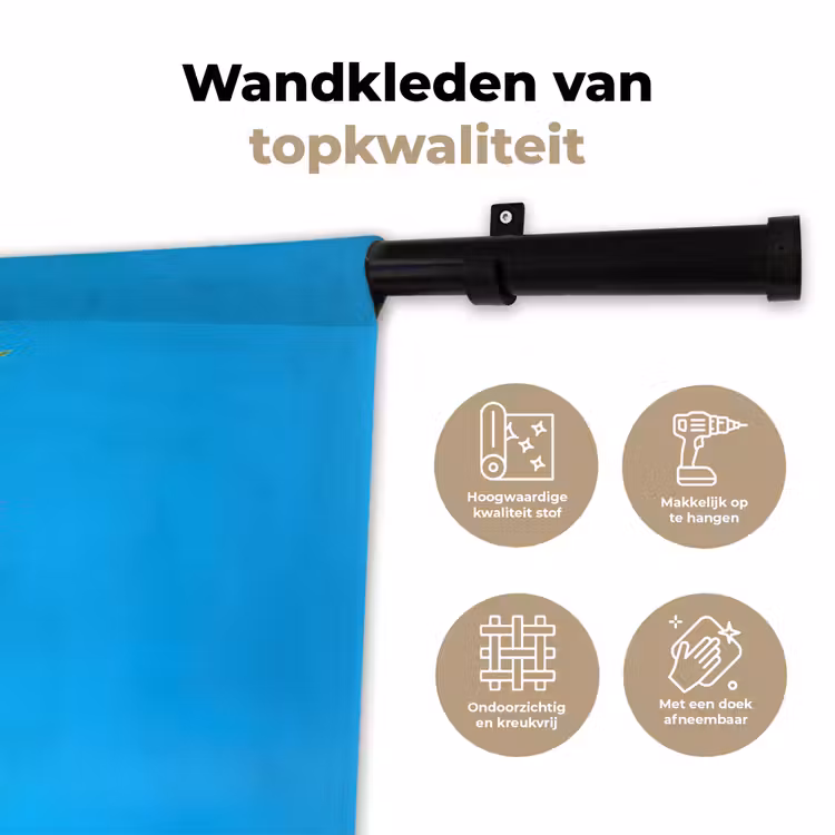 Ananas - Blauw - Tropisch - Vrolijk Wandkleed katoen klein -sfeer2