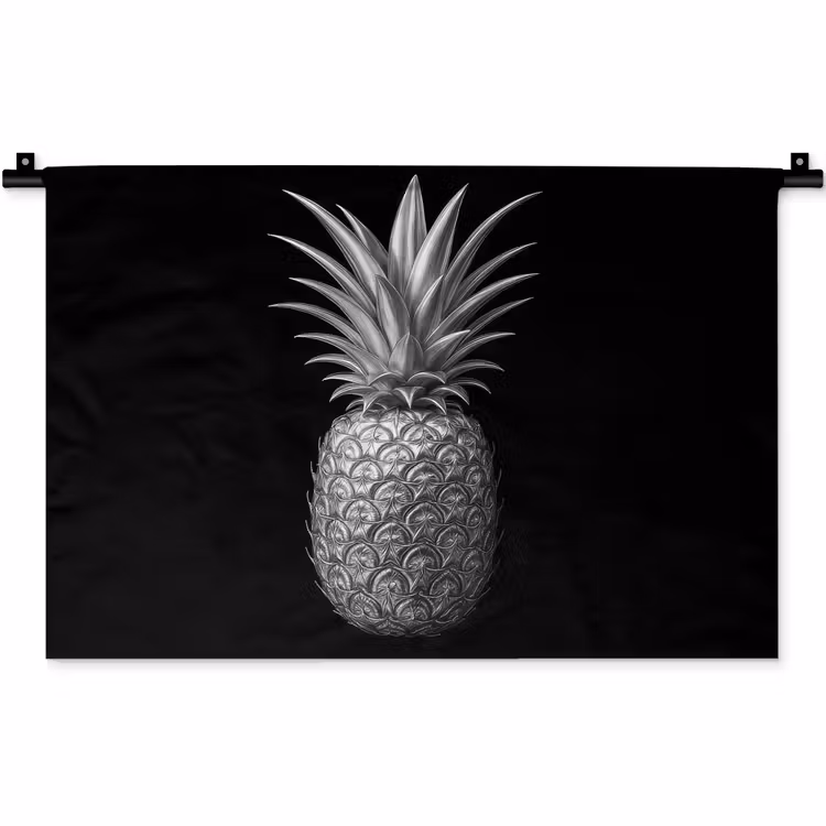 Ananas - Gedetailleerd - Bladeren Wandkleed katoen klein -zz3d