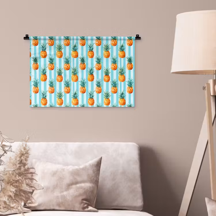 Ananas - Strepen - Groen Wandkleed katoen klein 269 -sfeer4