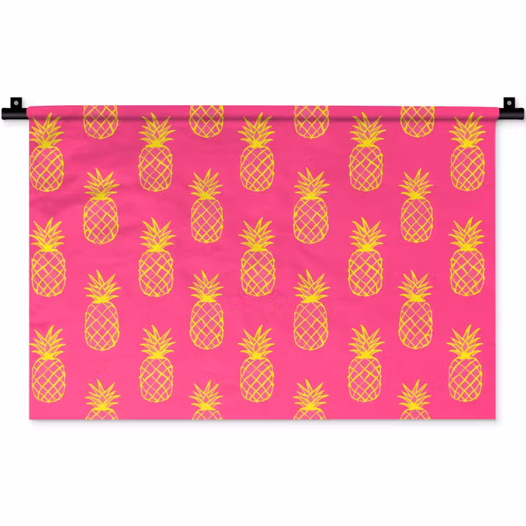 Ananas - Trendy - Roze Wandkleed katoen klein 269 -zz3d