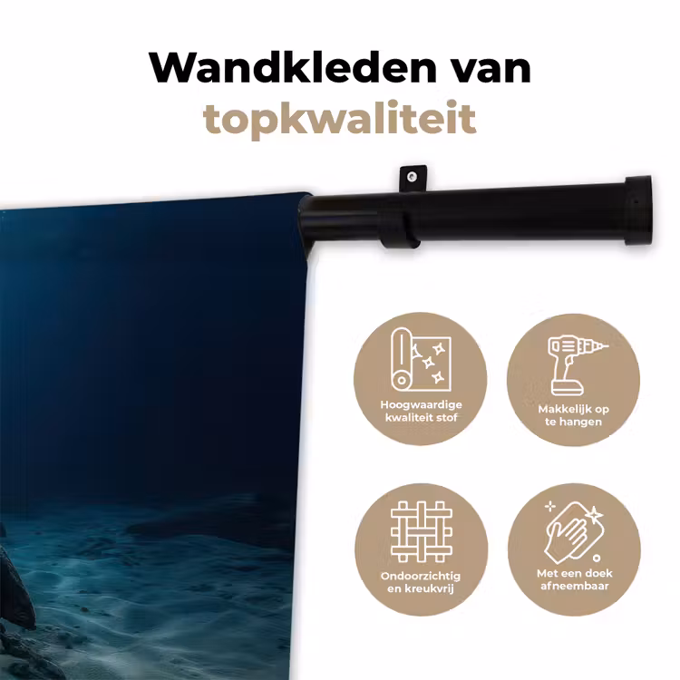 Anker - Ijzer - Zeebodem - Zand Wandkleed katoen klein -sfeer2