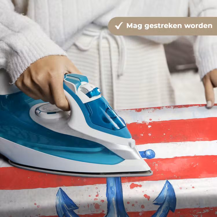 Anker - Verfspatten - Rood - Blauw Wandkleed katoen klein -sfeer9