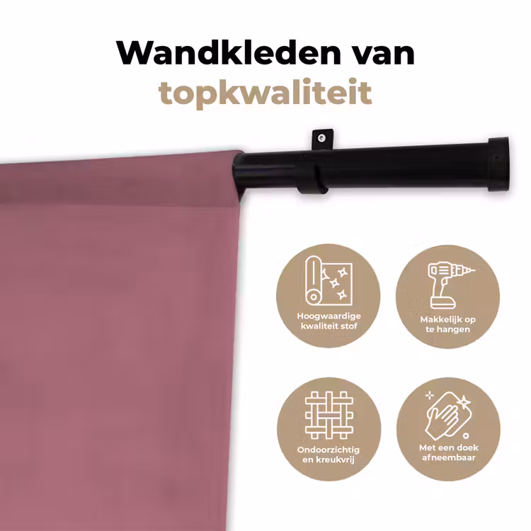 Antique - Mauve - Roze Wandkleed katoen klein 269 -sfeer2