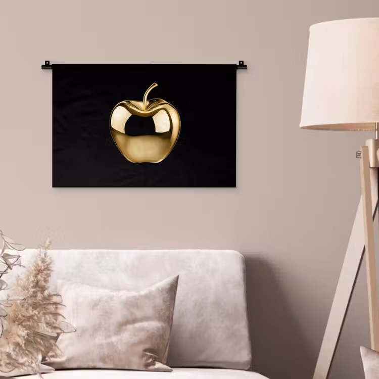 Appel - Goud - Chrome - Zwart Wandkleed katoen klein -sfeer4