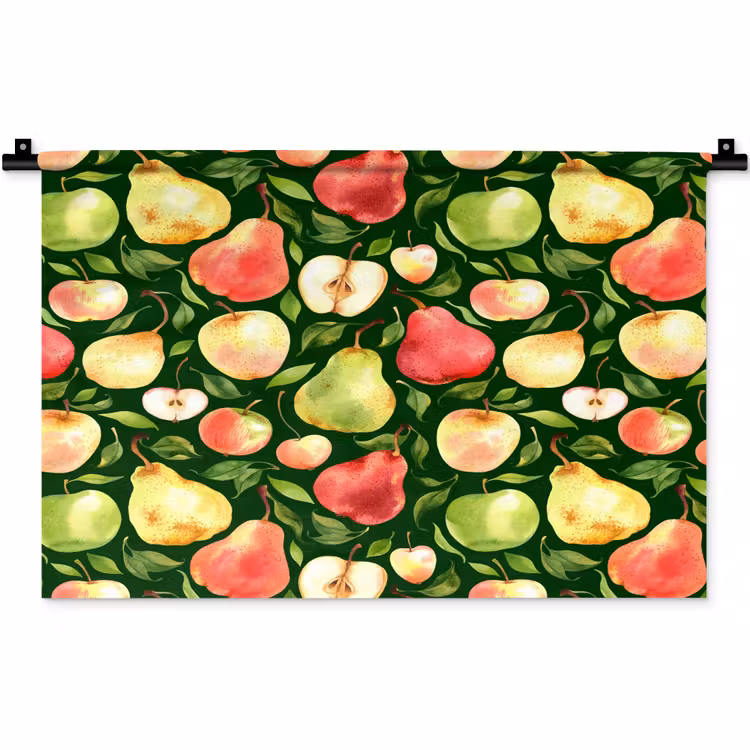 Appels - Peren - Fruit - Groen Wandkleed katoen klein 269 -zz3d