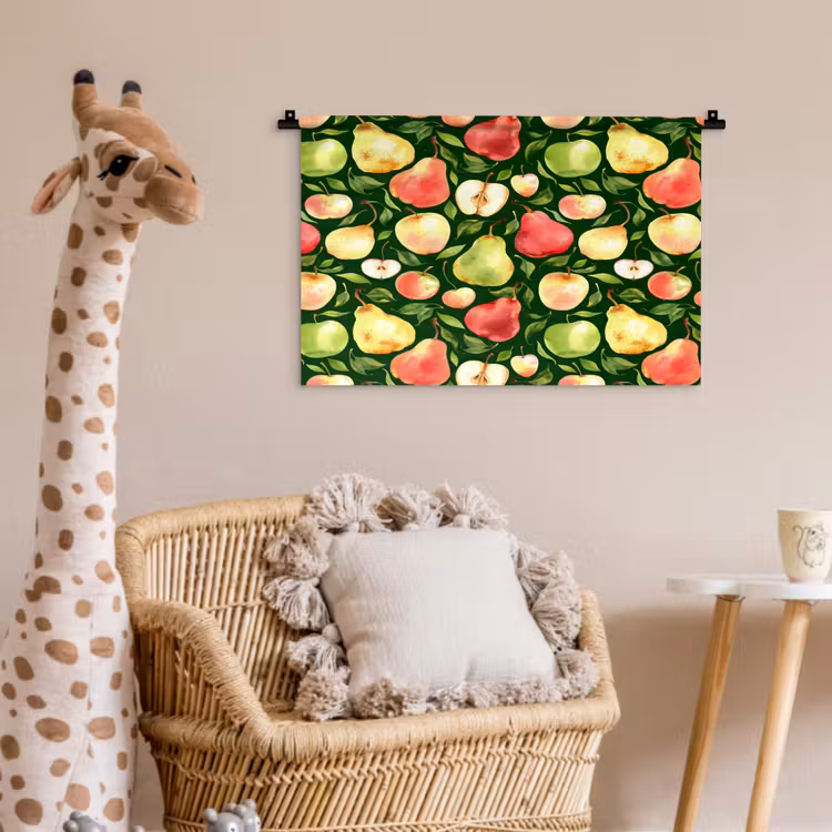 Appels - Peren - Fruit - Groen Wandkleed katoen klein 269 -wsfeer5_kind