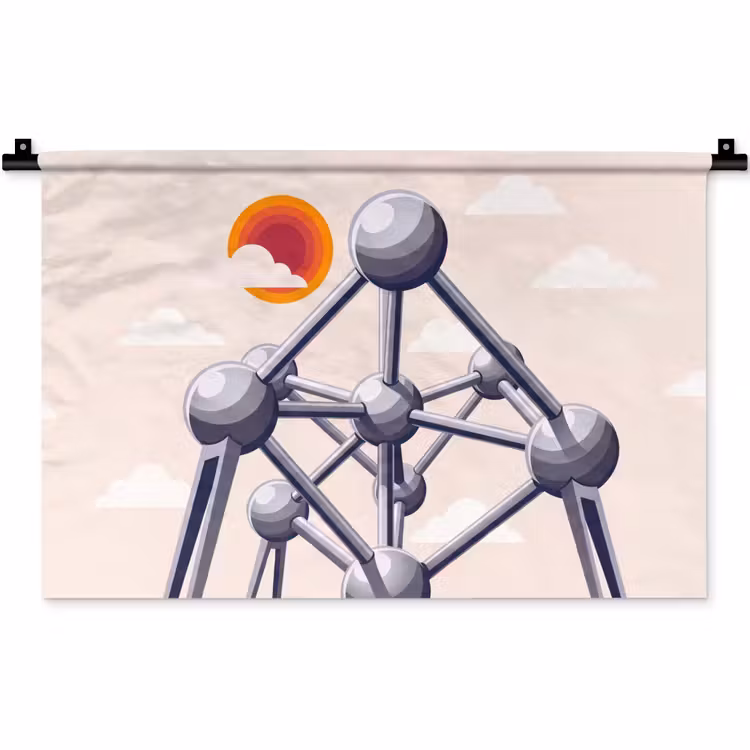 Architectuur - Geometrie - Stad - Modern - Grijs Wandkleed katoen klein -zz3d