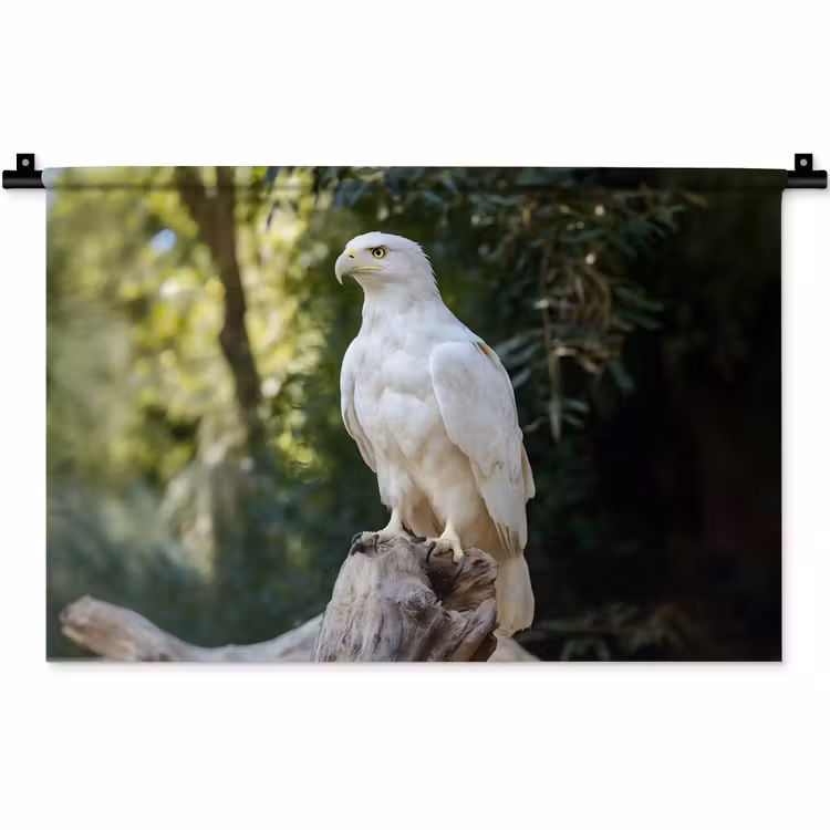 Arend - Hout - Wit - Planten Wandkleed katoen klein -zz3d