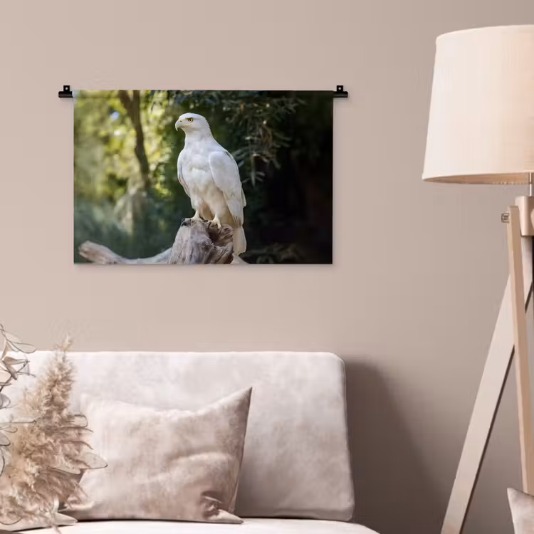 Arend - Hout - Wit - Planten Wandkleed katoen klein -sfeer4