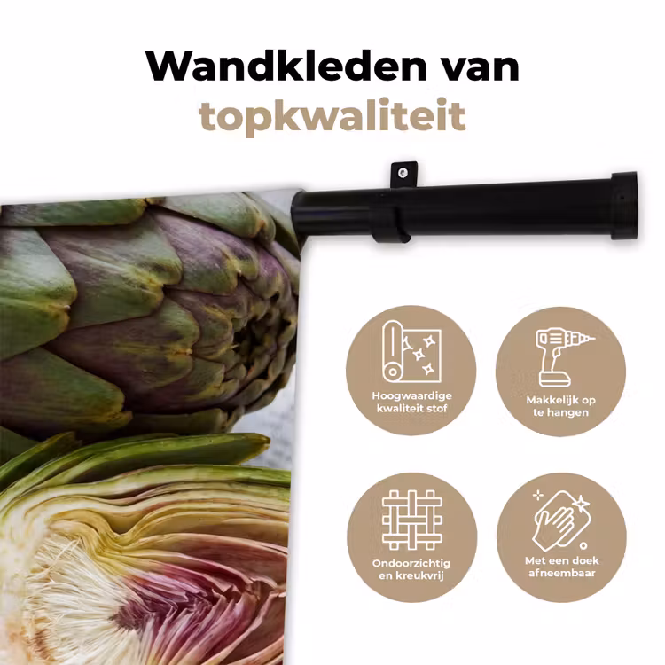 Wandkleed - Artisjok - Doorgesneden - Eten - Artisjok - Doorgesneden - Eten Wandkleed katoen klein