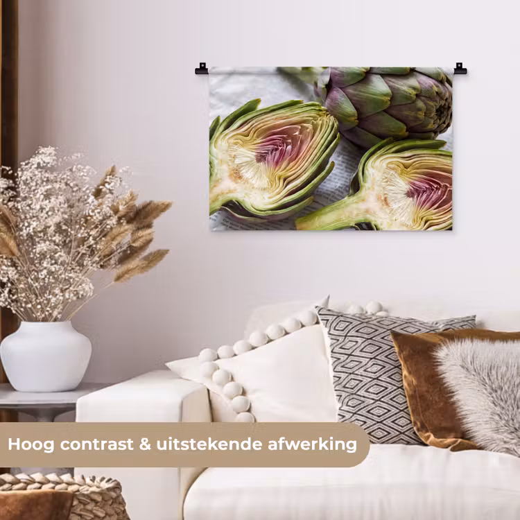 Wandkleed - Artisjok - Doorgesneden - Eten - Artisjok - Doorgesneden - Eten Wandkleed katoen klein