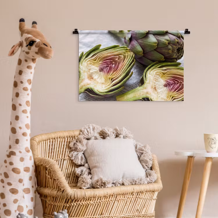 Wandkleed - Artisjok - Doorgesneden - Eten - Artisjok - Doorgesneden - Eten Wandkleed katoen klein