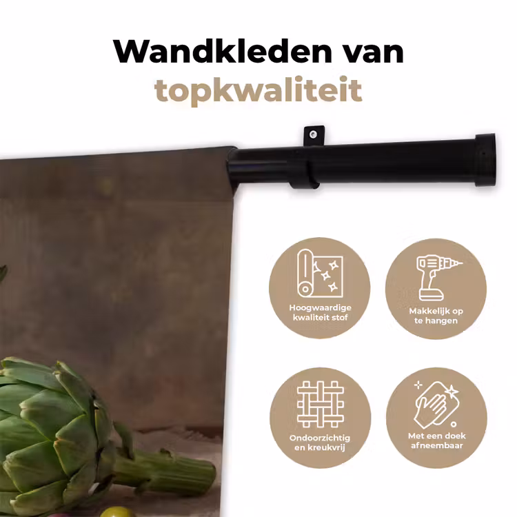 Wandkleed - Artisjokken - Olijven - Eten - Artisjokken - Olijven - Eten Wandkleed katoen klein